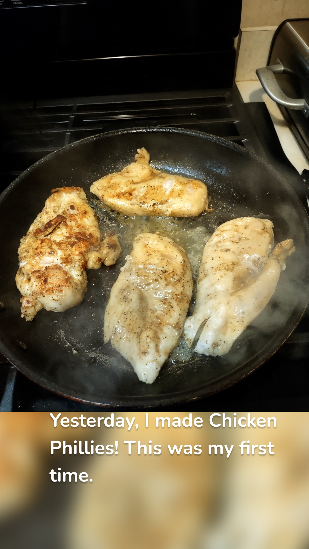 Yesterday, I made Chicken Phillies! This was my first time.